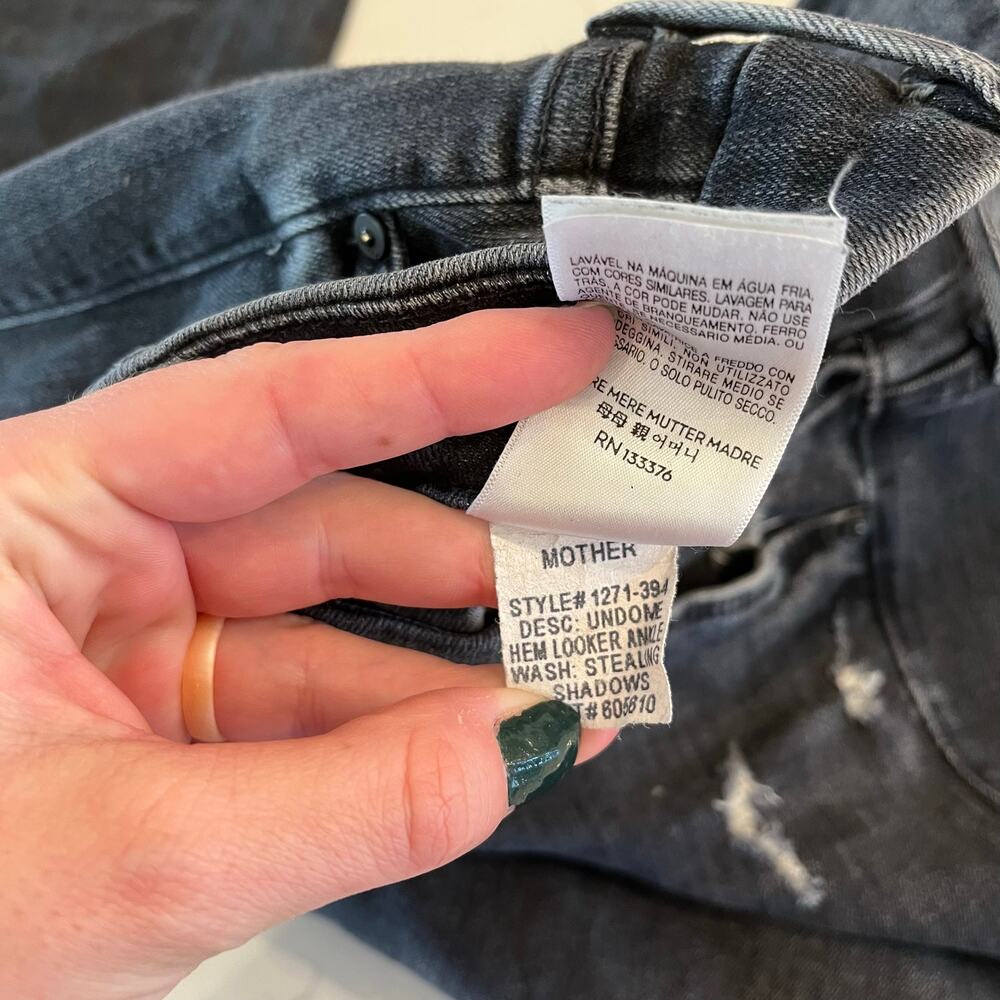 Mother Denim Undone‎ Hem Looker Ankle Jeans in Stealing Shadows size 28 - Picture 10 of 14